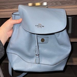 Coach Blue Gray Leather Backpack w/adjustable straps